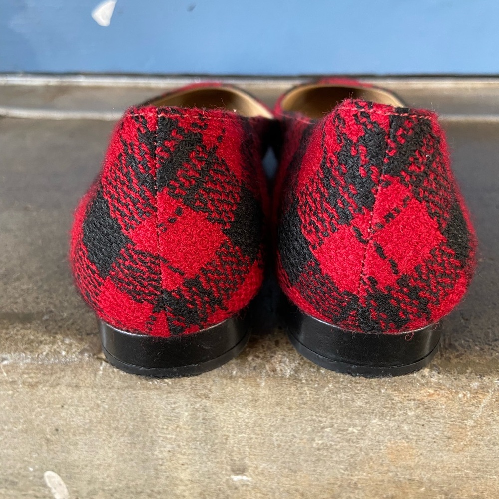 Talbots red/black plaid ballet flat - Picture 7 of 9